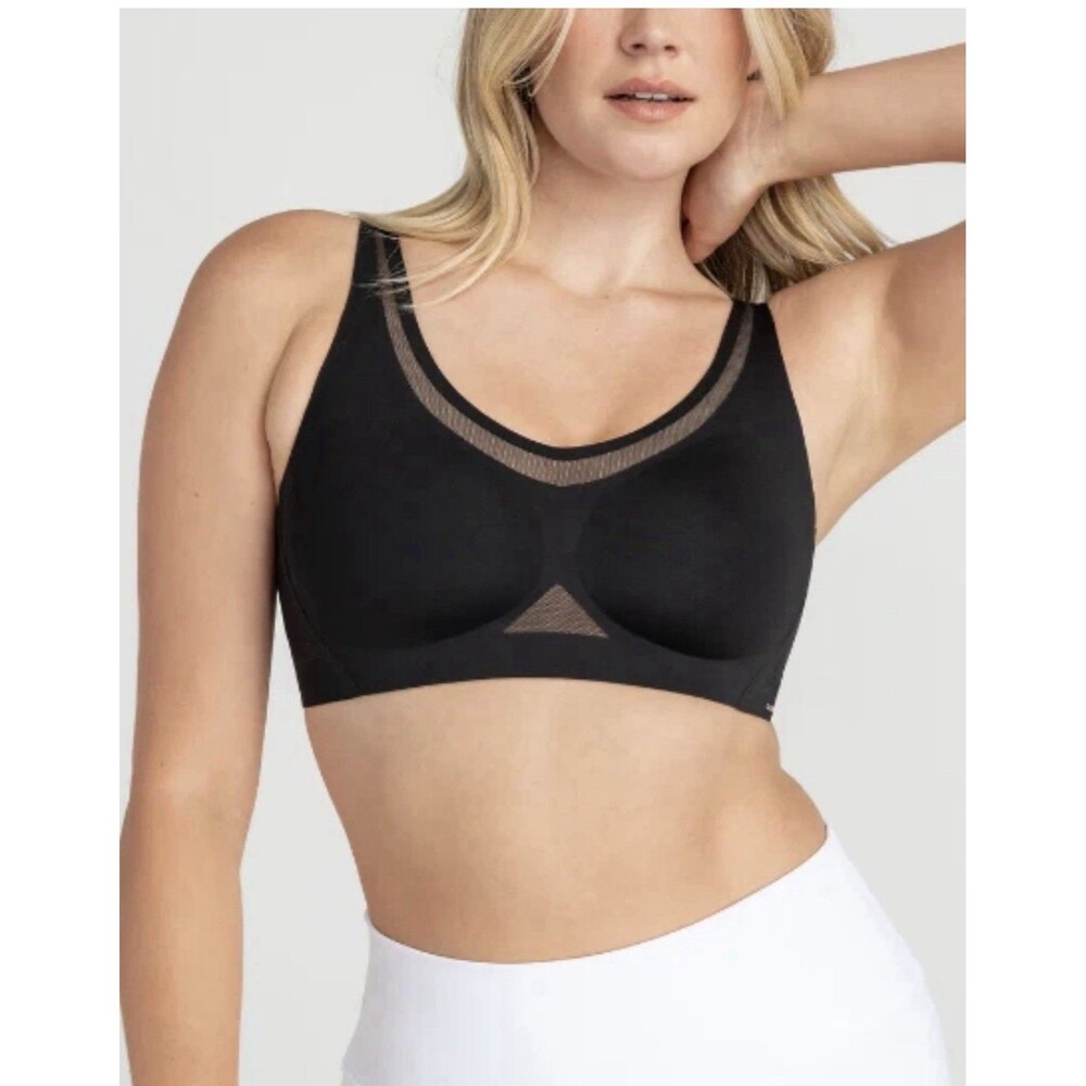 Honeylove CrossFlex Activity Bra 2X Black Tan EUC